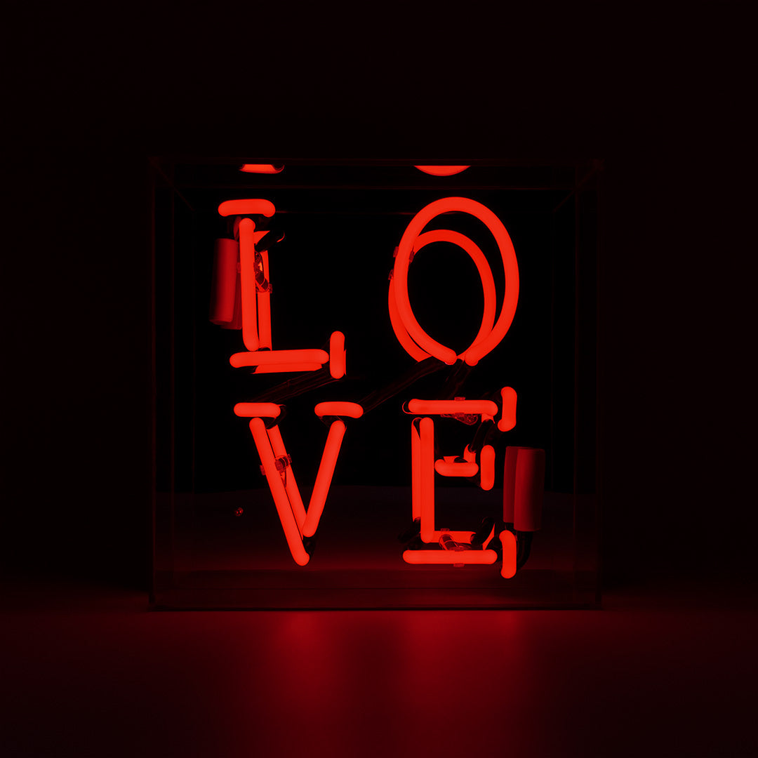 'Love' Glass Neon Sign - Red - Locomocean Ltd