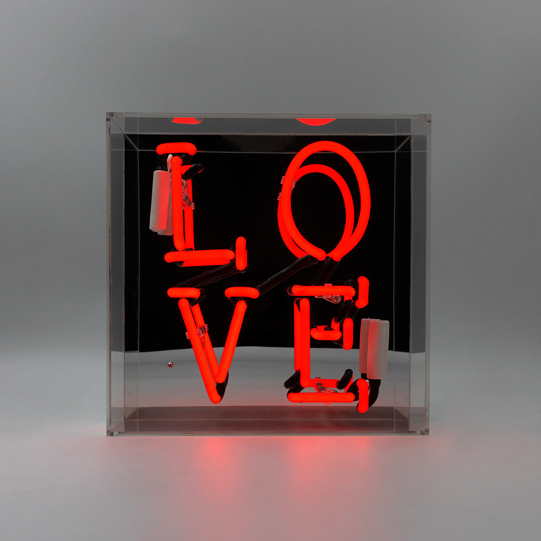 'Love' Glass Neon Sign - Red - Locomocean Ltd