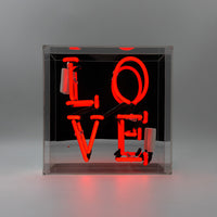 'Love' Glass Neon Sign - Red - Locomocean Ltd