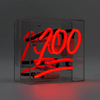 '100' Mini Glass Neon Sign - Locomocean Ltd