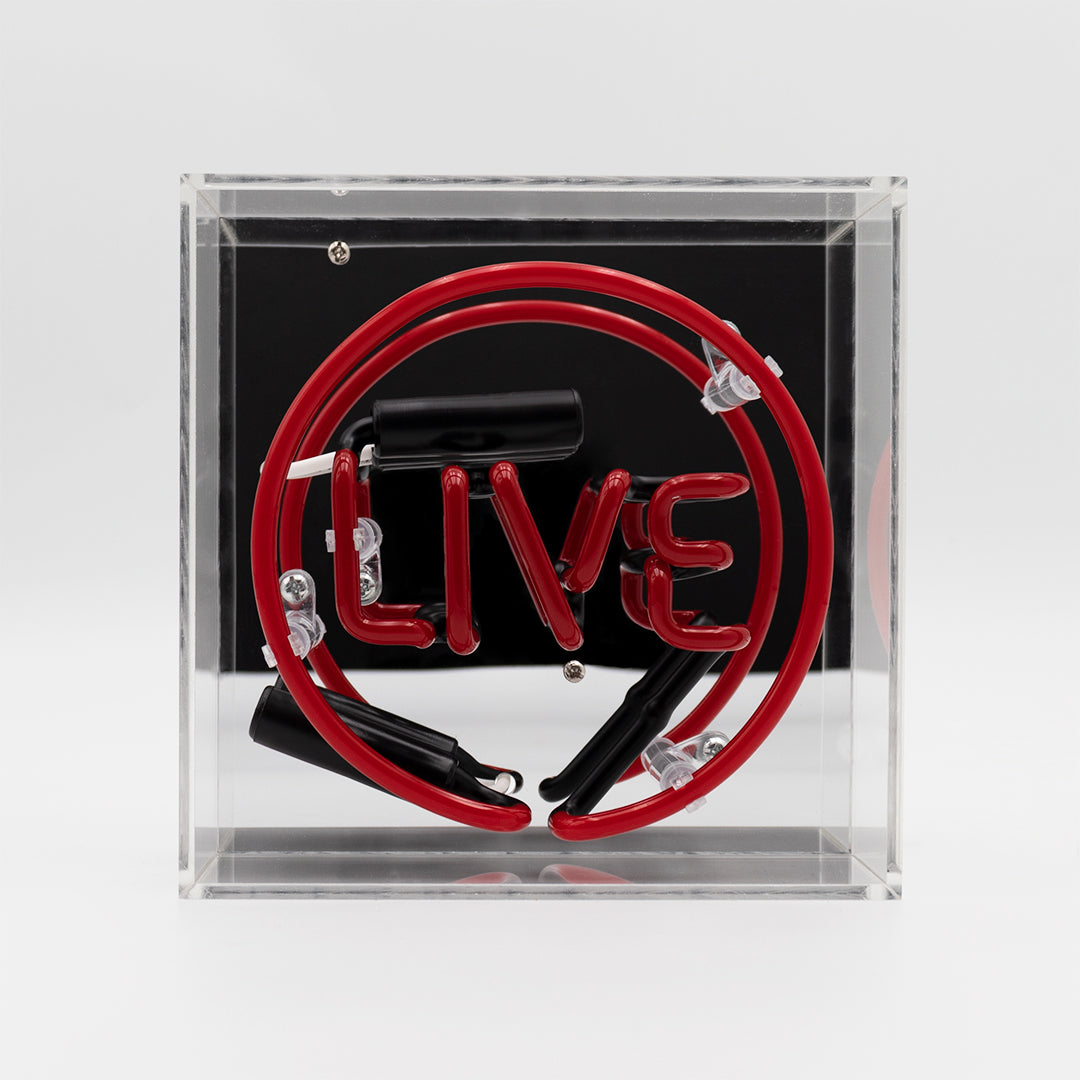 'Live' Mini Glass Neon Sign - Locomocean Ltd