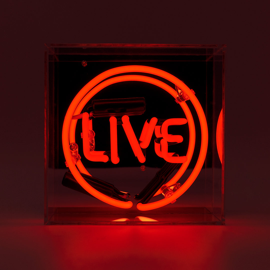 'Live' Mini Glass Neon Sign - Locomocean Ltd