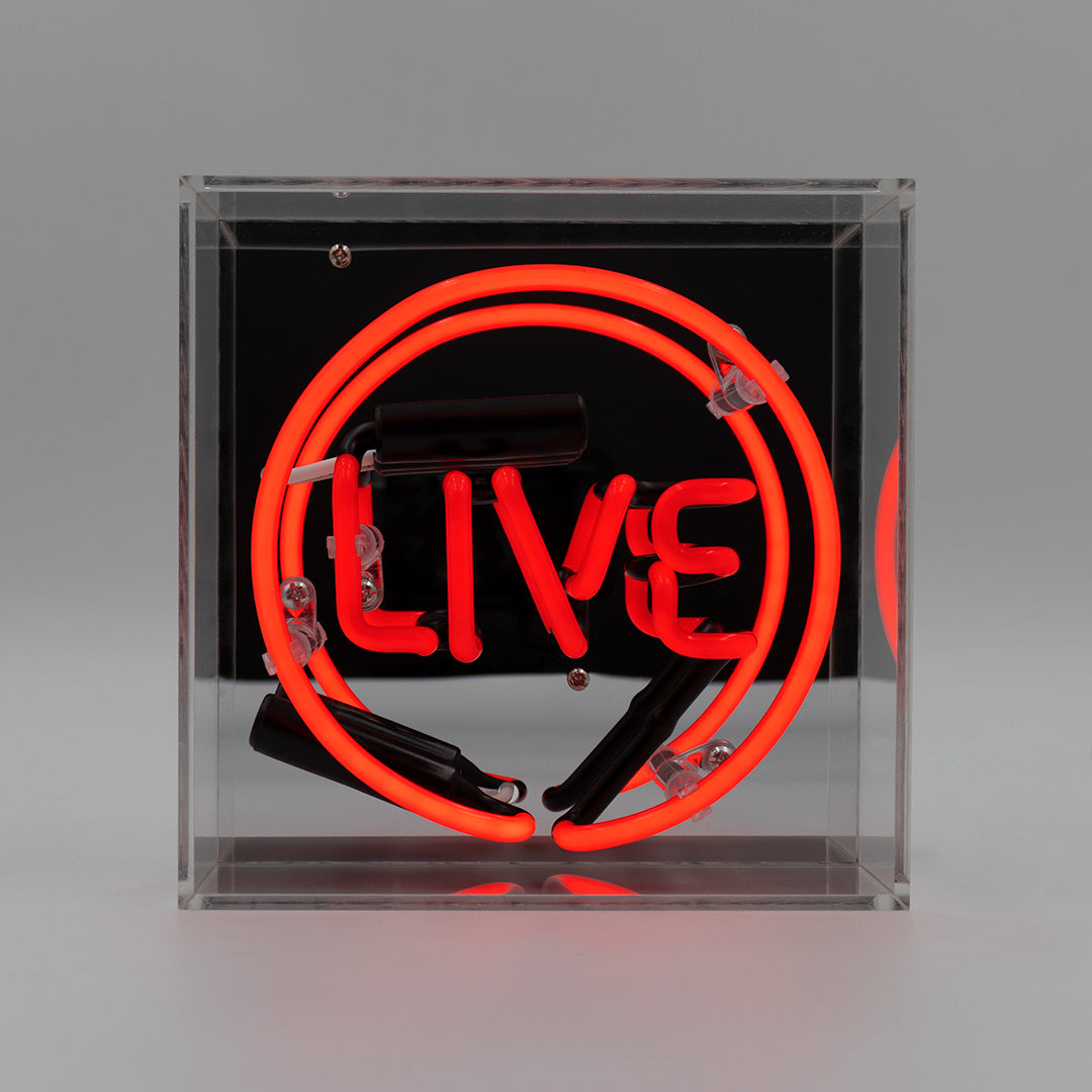 'Live' Mini Glass Neon Sign - Locomocean Ltd