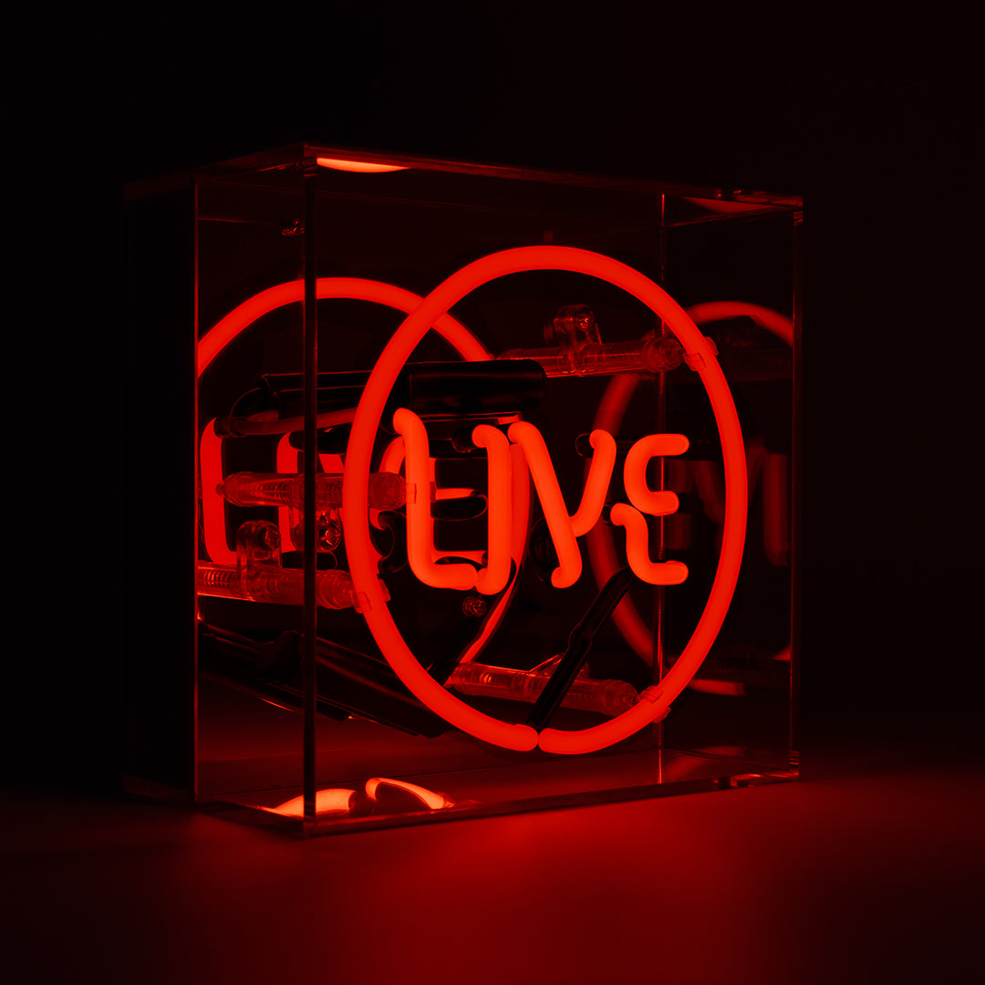 'Live' Mini Glass Neon Sign - Locomocean Ltd