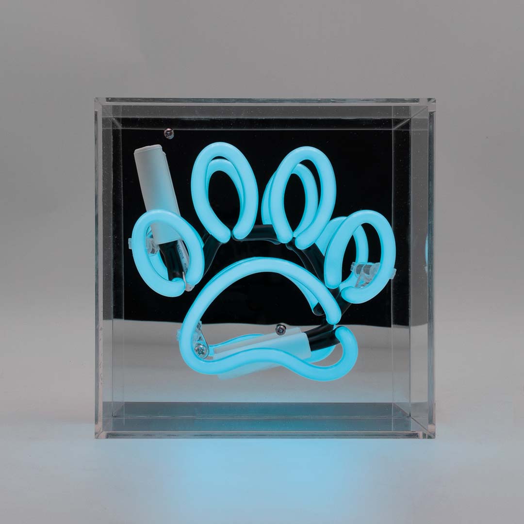 'Paw' Mini Glass Neon Sign - Locomocean Ltd