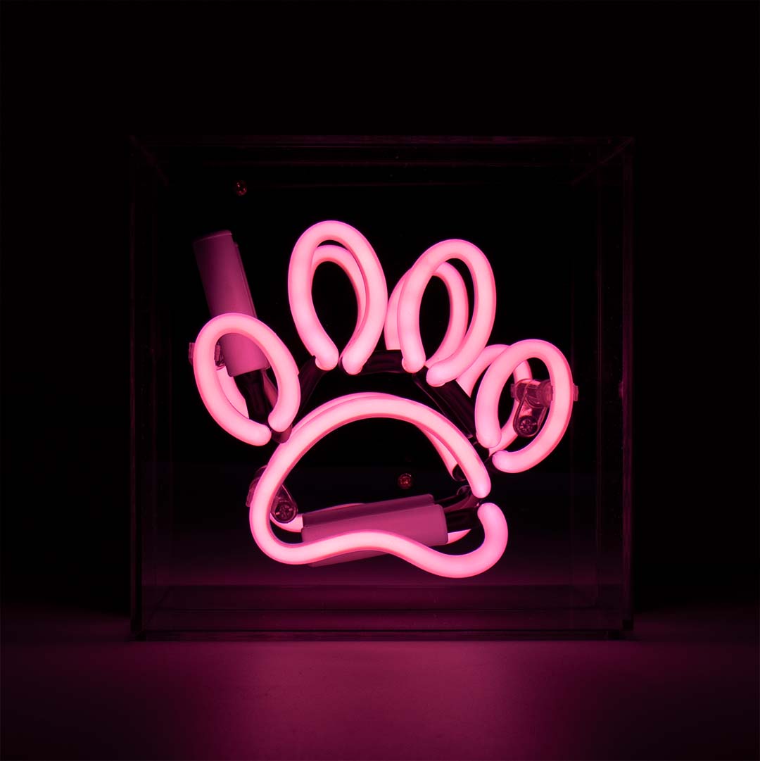 'Paw' Mini Glass Neon Sign - Locomocean Ltd