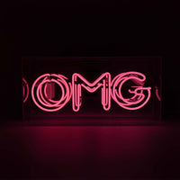 'OMG' Glass Neon Sign - Pink - Locomocean Ltd