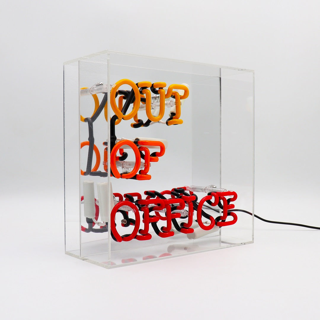 'Out Of Office' Glass Neon Sign - Locomocean Ltd
