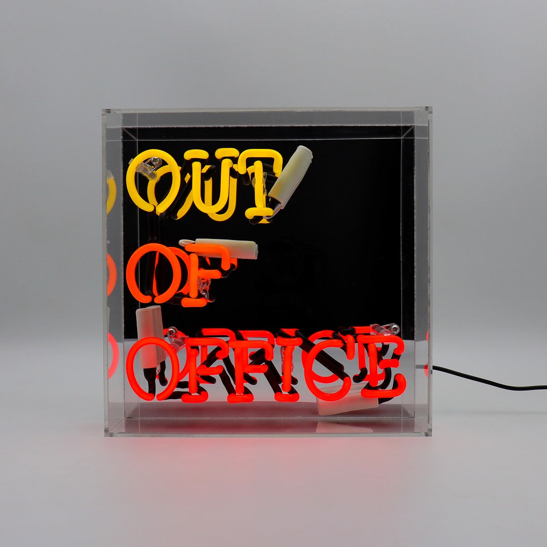 Out Of Office' Glass Neon Sign