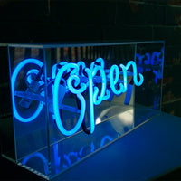 'Open' Acrylic Box Neon Light - Locomocean Ltd