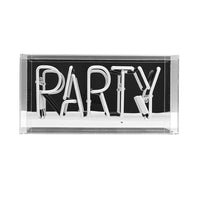 'Party' Glass Neon Sign - Pink - Locomocean Ltd