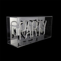 'Party' Glass Neon Sign - Blue - Locomocean Ltd