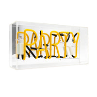 'Party' Glass Neon Sign - Yellow - Locomocean Ltd