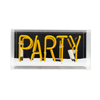 'Party' Glass Neon Sign - Yellow - Locomocean Ltd