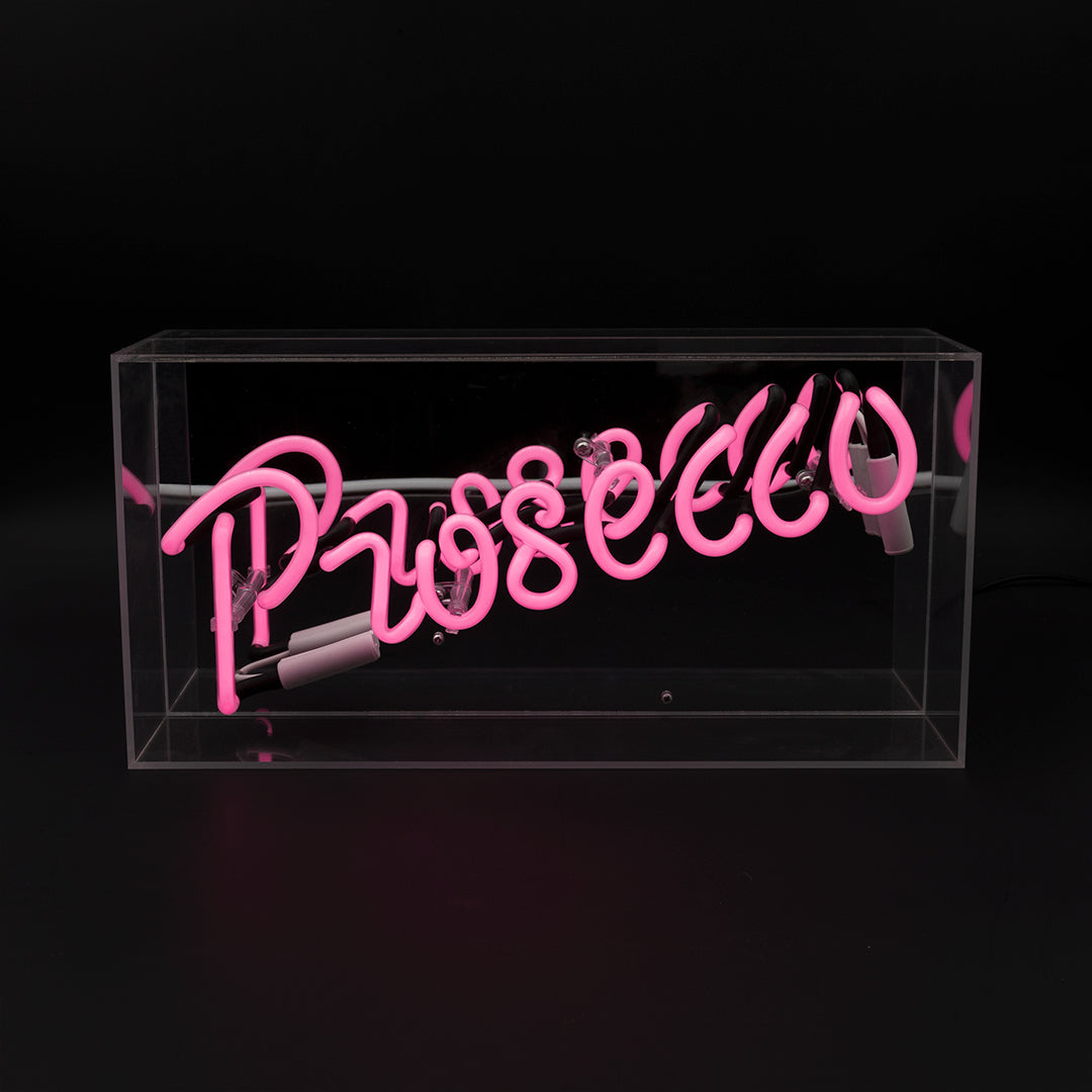 'Prosecco' Acrylic Box Neon Light - Locomocean Ltd
