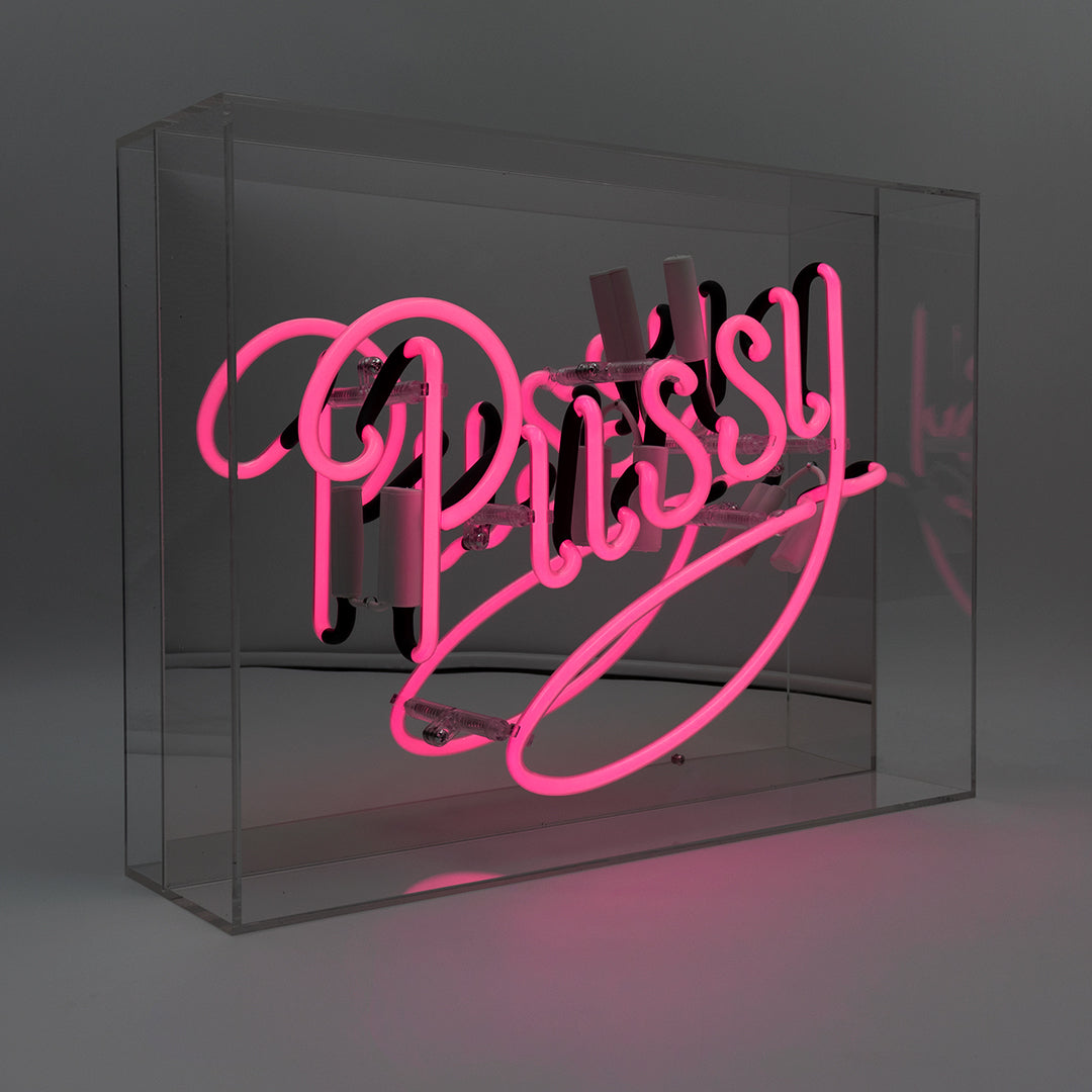 'Pussy' Glass Neon Sign - Pink - Locomocean Ltd