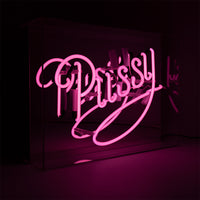 'Pussy' Glass Neon Sign - Pink - Locomocean Ltd