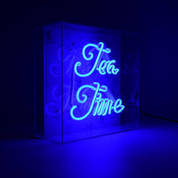 'Tea Time' Glass neon Sign - Blue - Locomocean Ltd