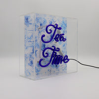 'Tea Time' Glass neon Sign - Blue - Locomocean Ltd
