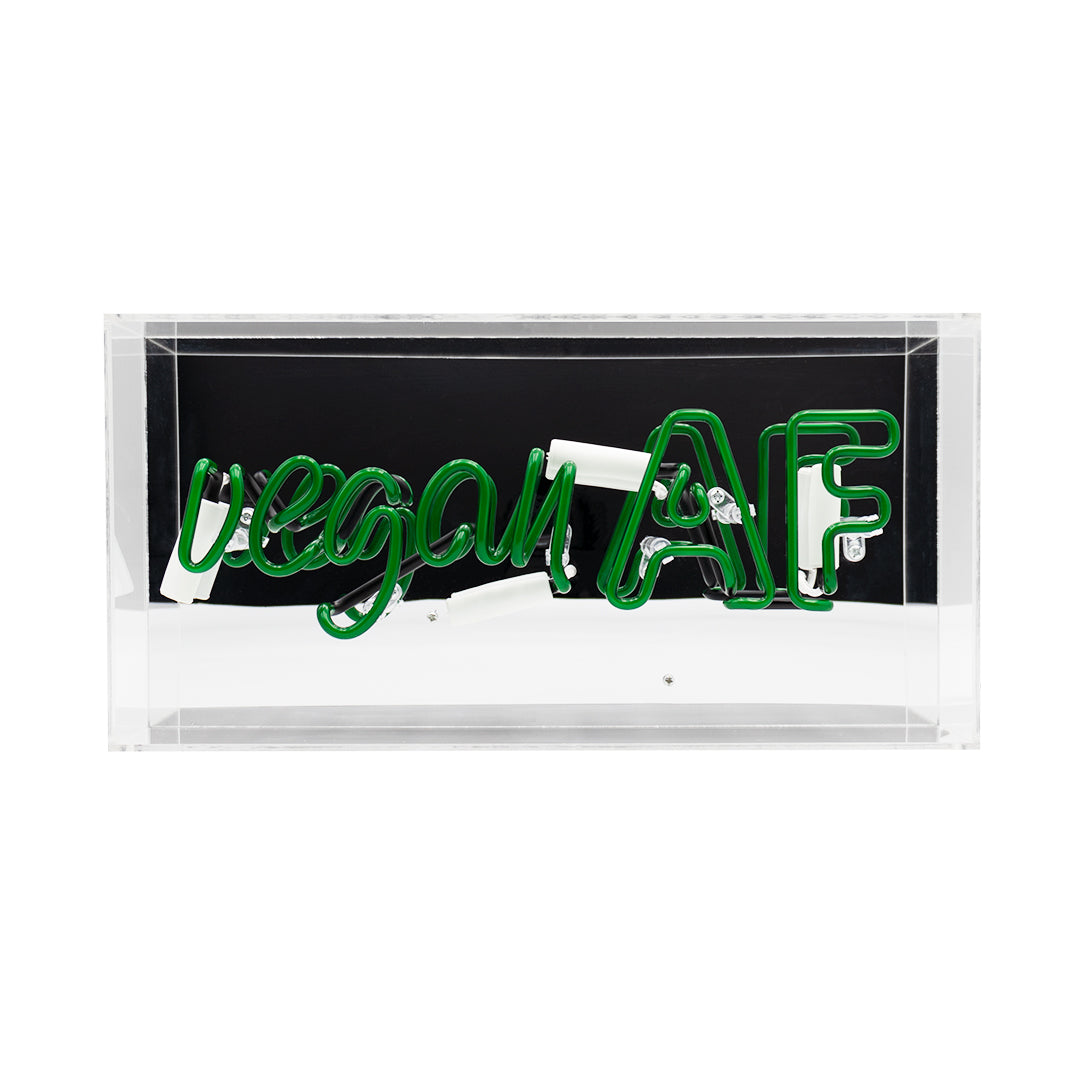 'Vegan AF' Glass Neon Sign - Locomocean Ltd