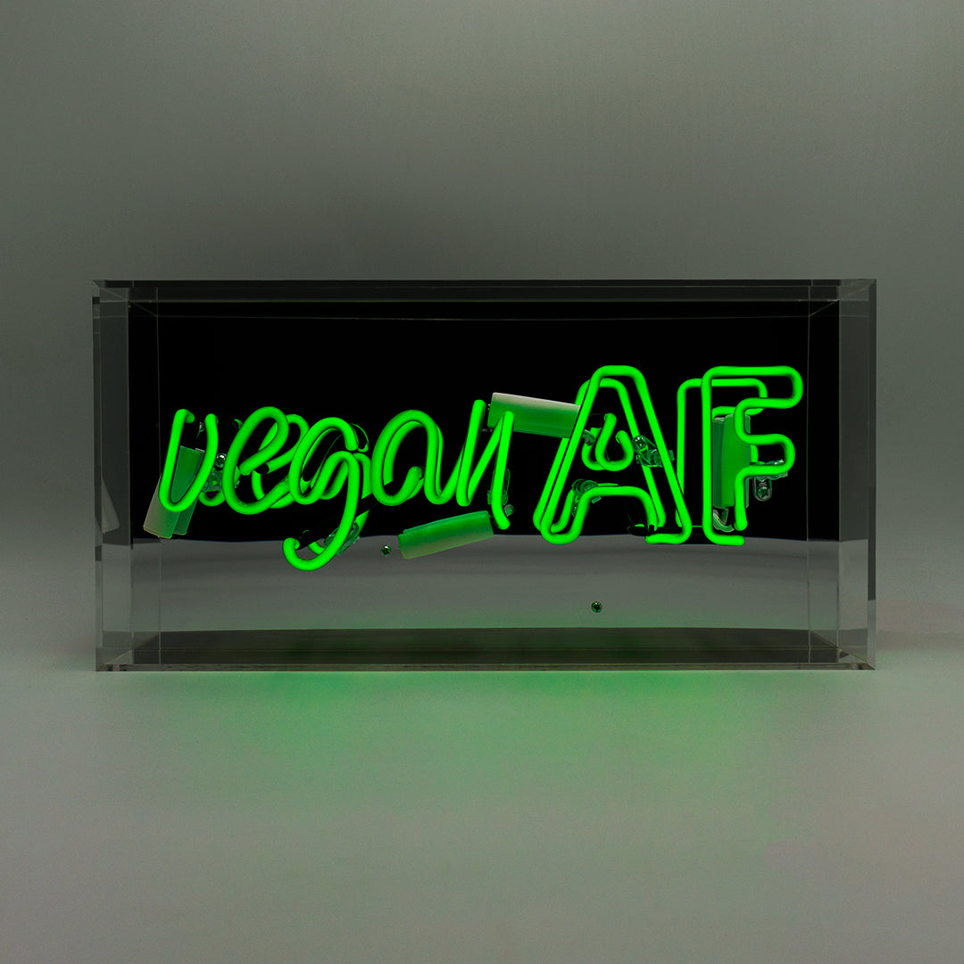 'Vegan AF' Glass Neon Sign - Locomocean Ltd