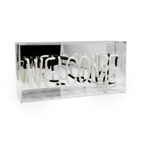 'Welcome' Glass Neon Sign - Pink - Locomocean Ltd