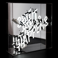 'Shit Happens' Large Acrylic Box Neon Light - Locomocean Ltd