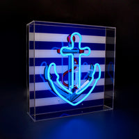 'Anchor' Large Acrylic Box Neon Light with Graphic - Locomocean Ltd