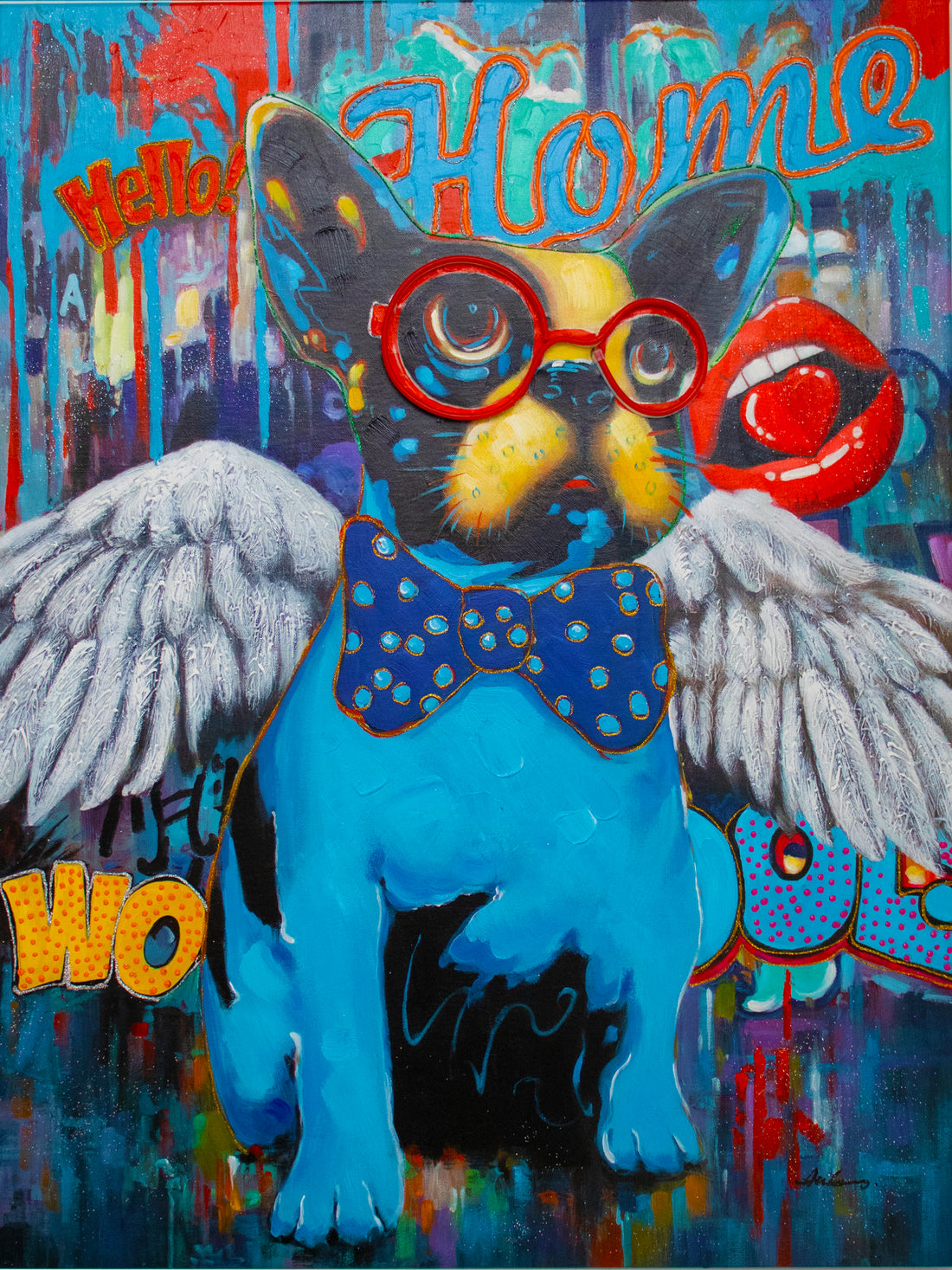 'Dog with Wings' Wall Artwork - LED Neon - Locomocean Ltd