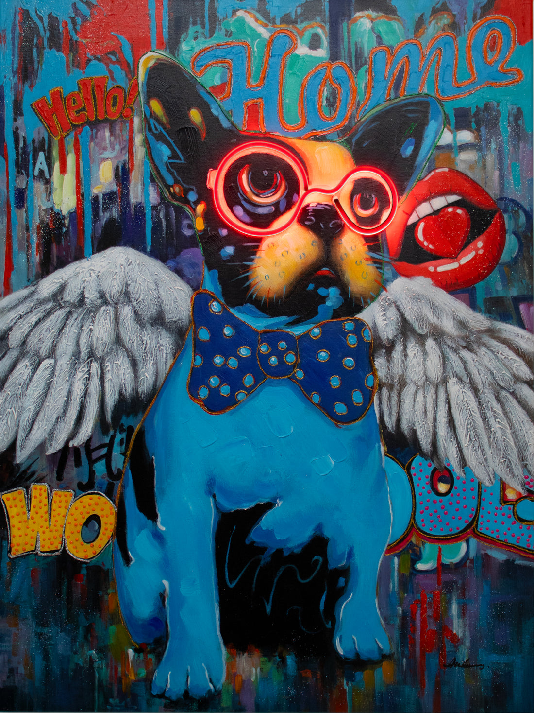 'Dog with Wings' Wall Artwork - LED Neon - Locomocean Ltd