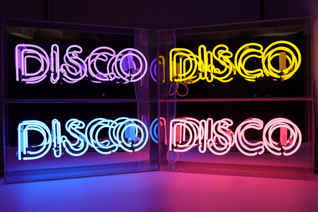 'Disco' Glass Neon Sign - Blue - Locomocean Ltd