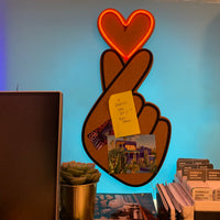 LED Corkboard - Finger Heart - Locomocean Ltd