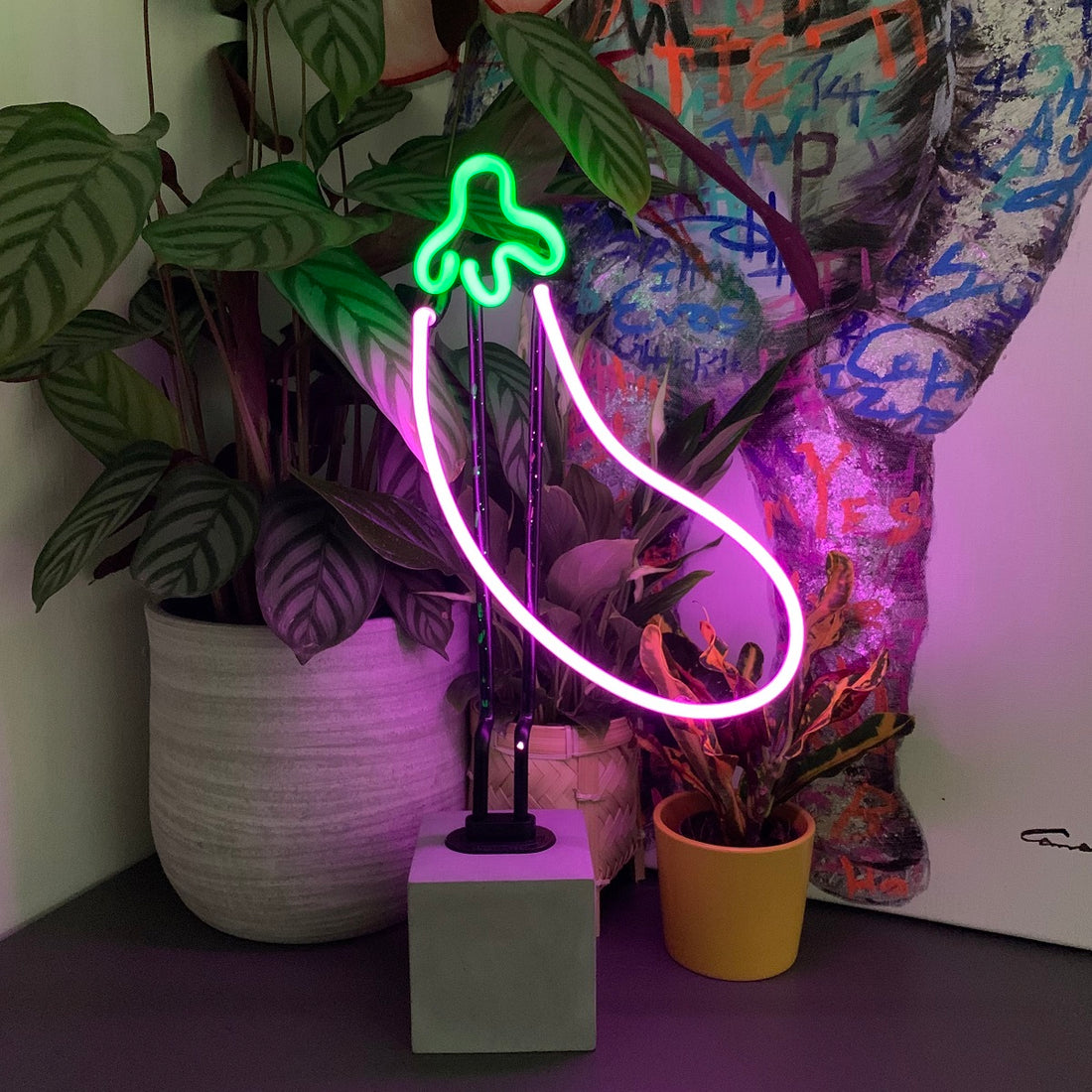 Neon 'Eggplant' Sign - Locomocean Ltd