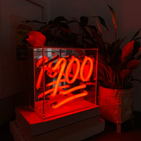 '100' Mini Glass Neon Sign - Locomocean Ltd