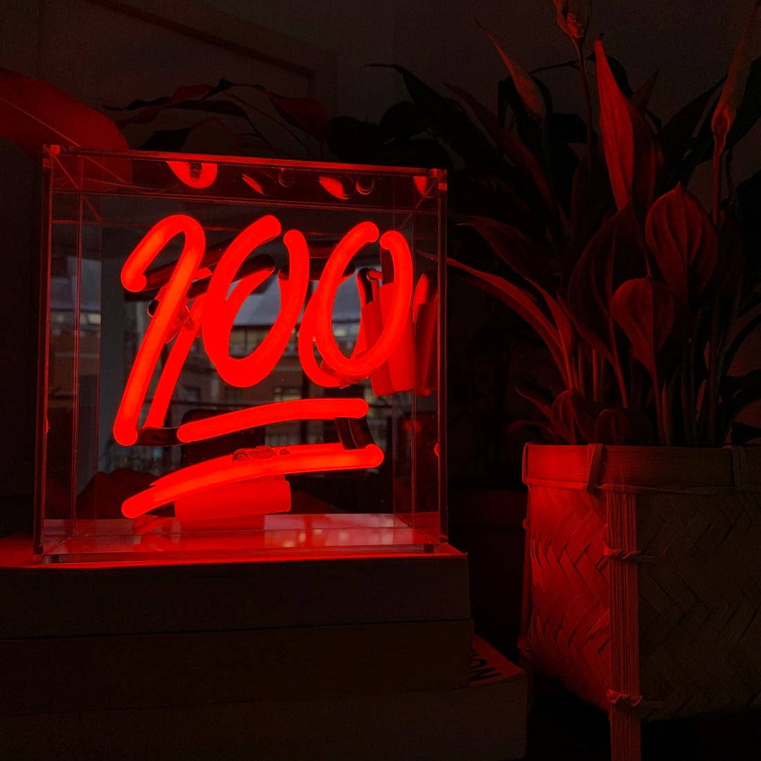 '100' Mini Glass Neon Sign - Locomocean Ltd