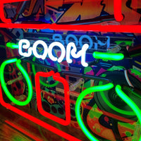 'Boom Box' Large Acrylic Box Neon Light with Graphic - Locomocean Ltd