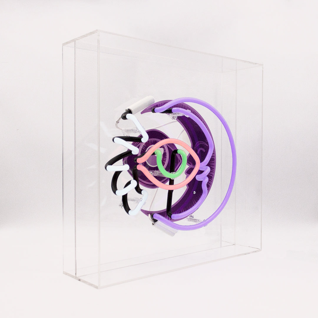 'Moon' Large Glass Neon Sign - Locomocean Ltd