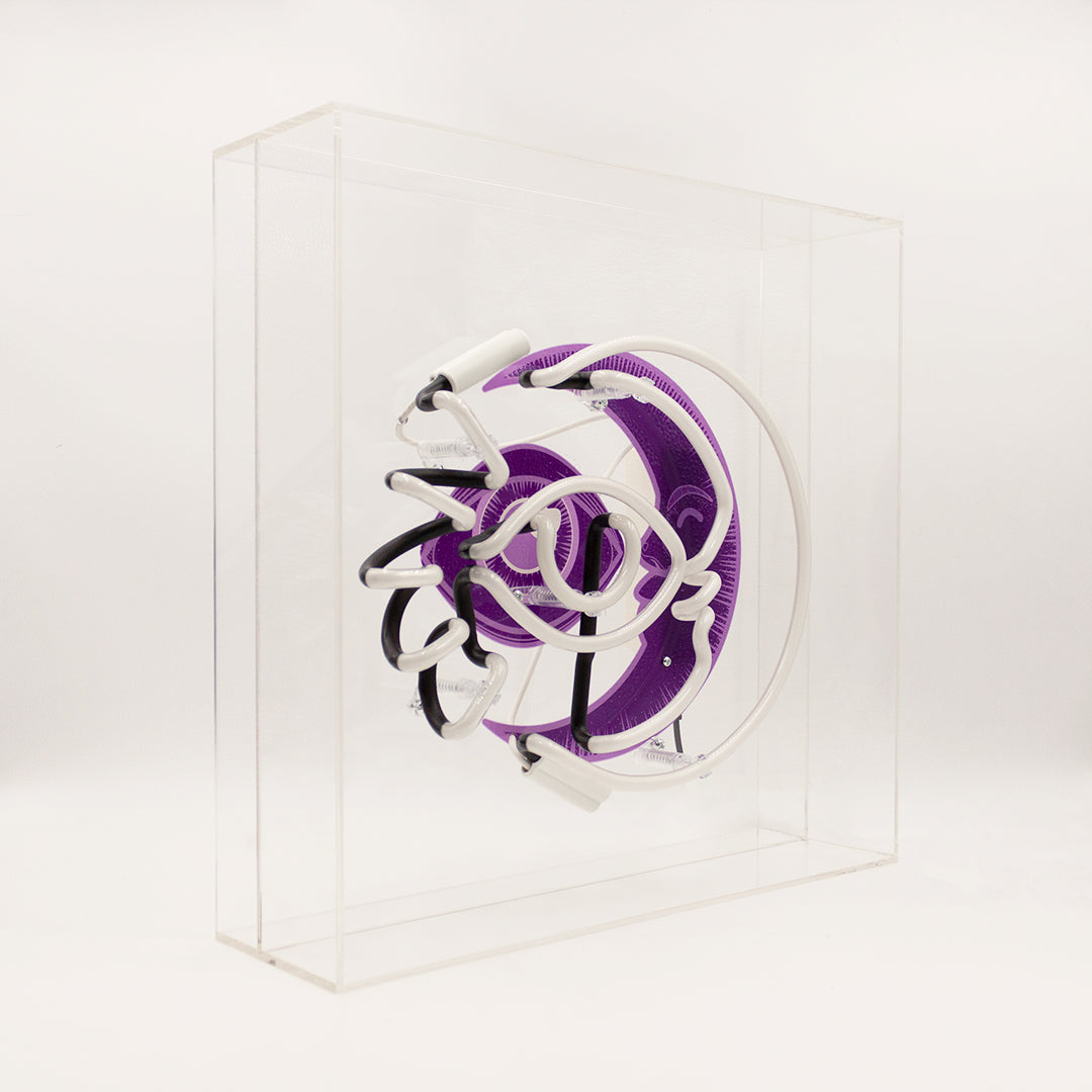 'Moon' Large Glass Neon Sign - Locomocean Ltd