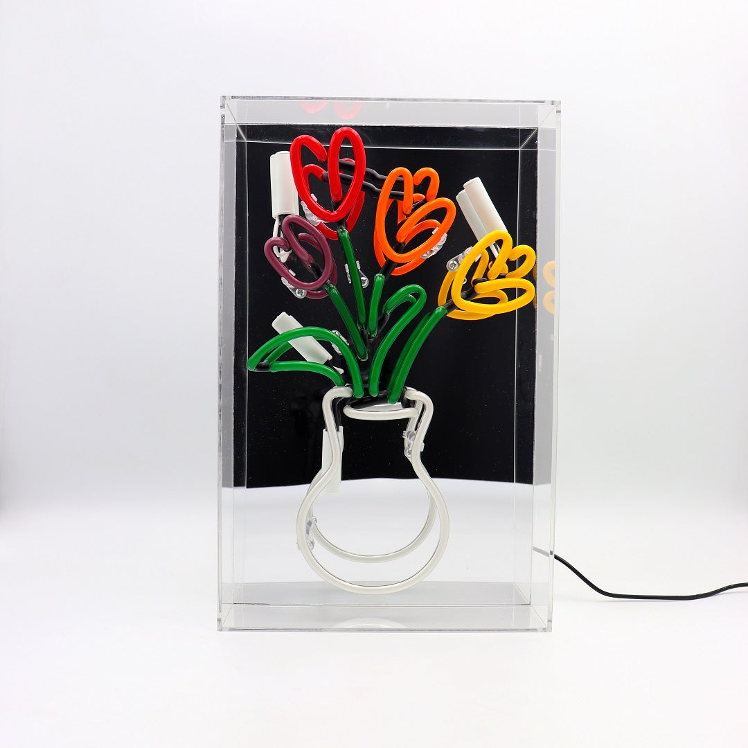 'Vase of Tulips' Glass Neon Sign - Locomocean Ltd