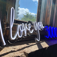 'I Love You 3000' White & Blue Neon LED Wall Mountable Sign - Locomocean Ltd