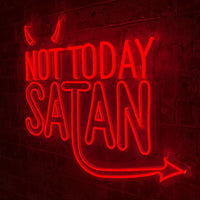 'Not Today Satan' Red Neon LED Wall Mountable Sign - Locomocean Ltd