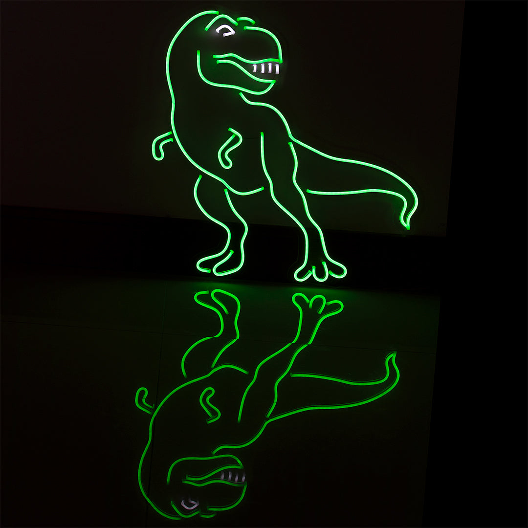 Neon 2024 dinosaur sign