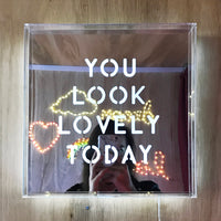 White 'You Look Lovely Today' Large Square Acrylic Box LED - Locomocean Ltd