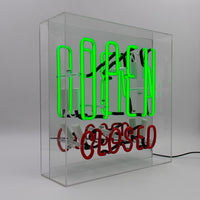 'Open / Closed' Large Glass Neon Sign - Coming Soon - Locomocean Ltd