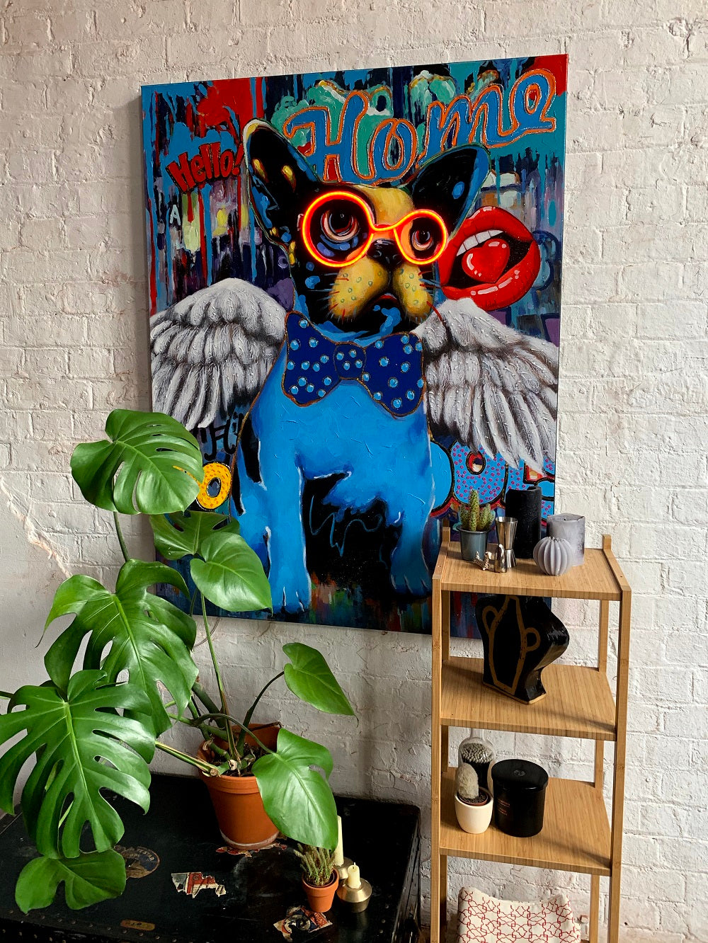 'Dog with Wings' Wall Artwork - LED Neon - Locomocean Ltd