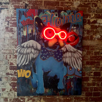 'Dog with Wings' Wall Artwork - LED Neon - Locomocean Ltd