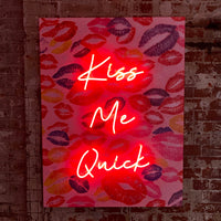'Kiss Me Quick' Wall Artwork - LED Neon - Locomocean Ltd