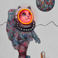 'Space Cat' Wall Artwork - LED Neon - Locomocean Ltd
