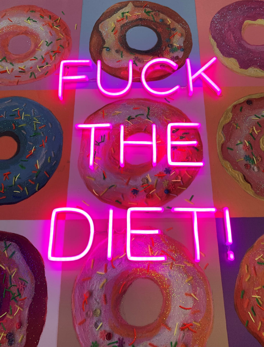 'F the Diet' Wall Artwork - LED Neon (R rated) - Locomocean Ltd