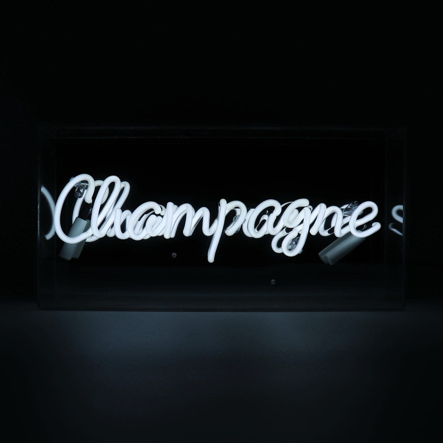 'Champagne' Glass Neon Sign - White - Locomocean Ltd